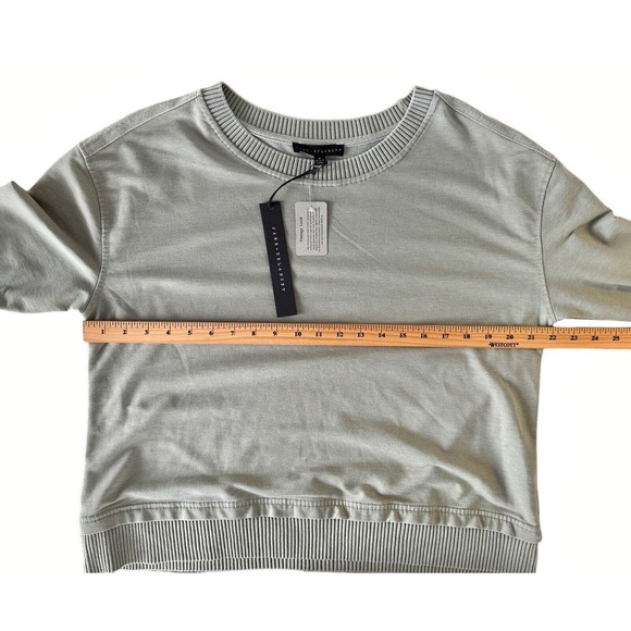 Jane and Delancey Women's Blouse Top Vintage Look Cropped Size M Light Olive - Picture 7 of 8